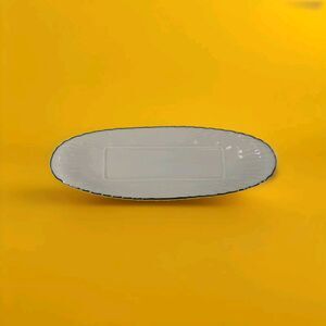 Vintage Lenox Butter Serving Tray Dish Ivory Platinum Trim Color Made in USA 9"